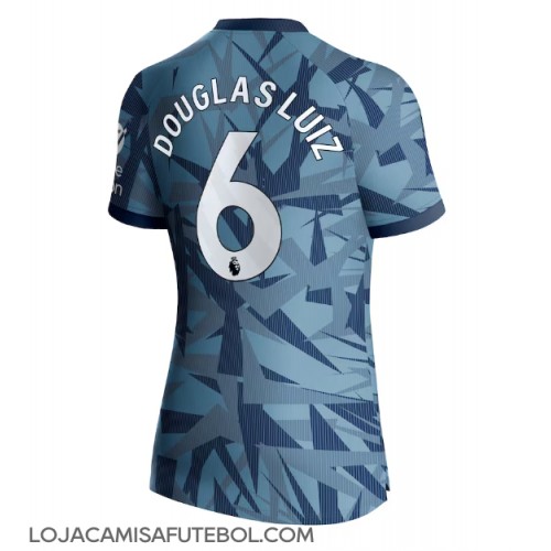 Camisa de Futebol Aston Villa Douglas Luiz #6 Equipamento Alternativo Mulheres 2023-24 Manga Curta